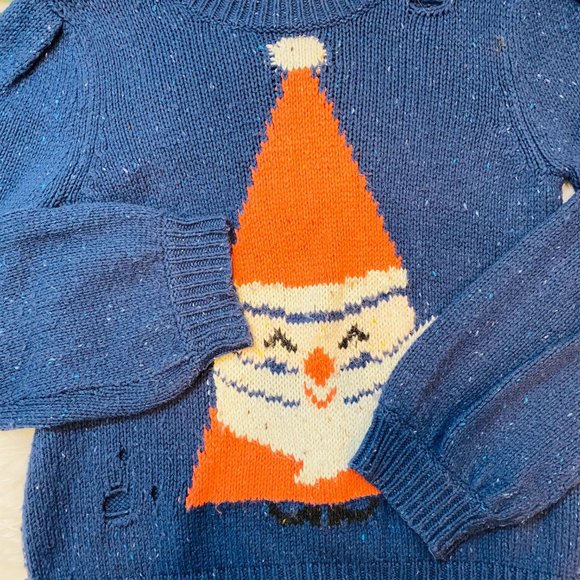 Wildfox Jingle Man Santa Ugly Distressed Sweater L - Picture 4 of 15